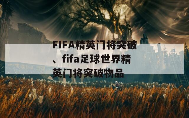 FIFA精英门将突破、fifa足球世界精英门将突破物品