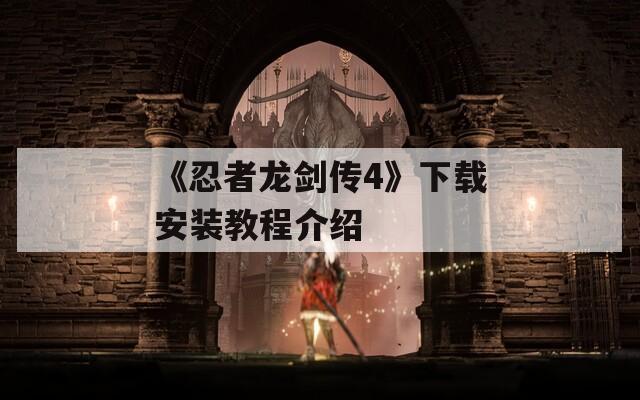 《忍者龙剑传4》下载安装教程介绍