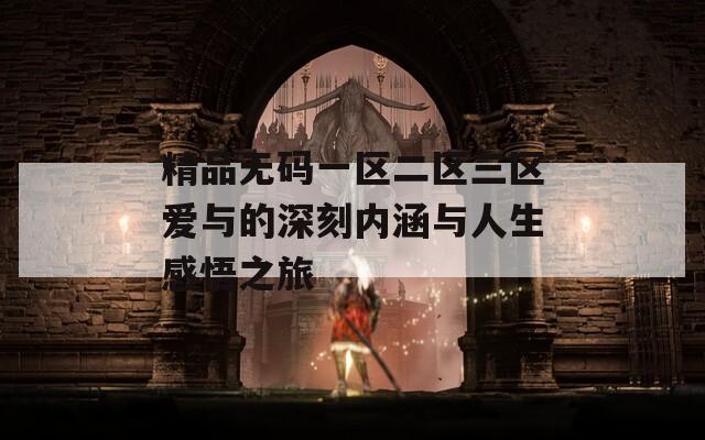 精品无码一区二区三区爱与的深刻内涵与人生感悟之旅