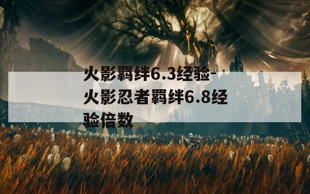火影羁绊6.3经验-火影忍者羁绊6.8经验倍数