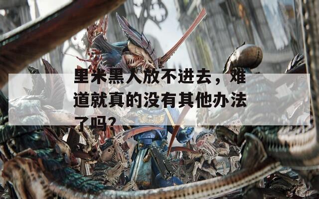 里米黑人放不进去，难道就真的没有其他办法了吗？