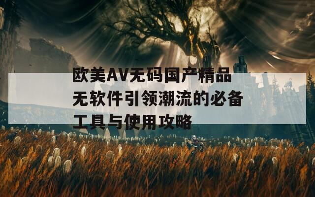 欧美AV无码国产精品无软件引领潮流的必备工具与使用攻略