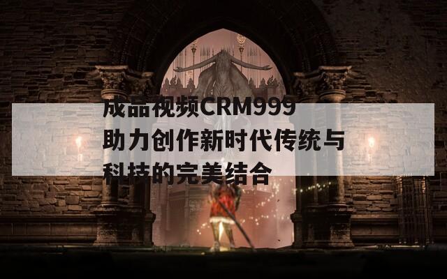 成品视频CRM999助力创作新时代传统与科技的完美结合