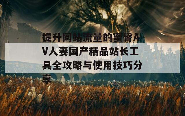 提升网站流量的蜜臀AV人妻国产精品站长工具全攻略与使用技巧分享