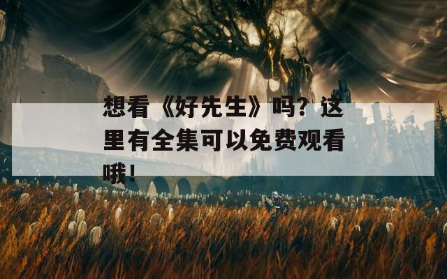 想看《好先生》吗？这里有全集可以免费观看哦！