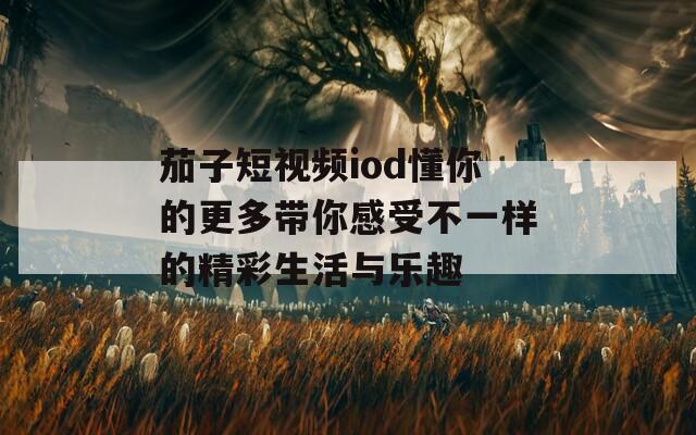 茄子短视频iod懂你的更多带你感受不一样的精彩生活与乐趣