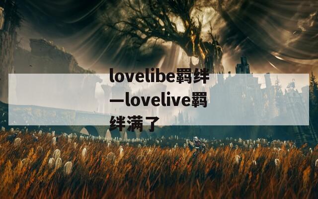 lovelibe羁绊—lovelive羁绊满了