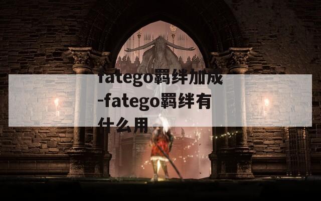 fatego羁绊加成-fatego羁绊有什么用