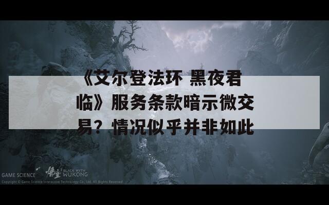 《艾尔登法环 黑夜君临》服务条款暗示微交易？情况似乎并非如此