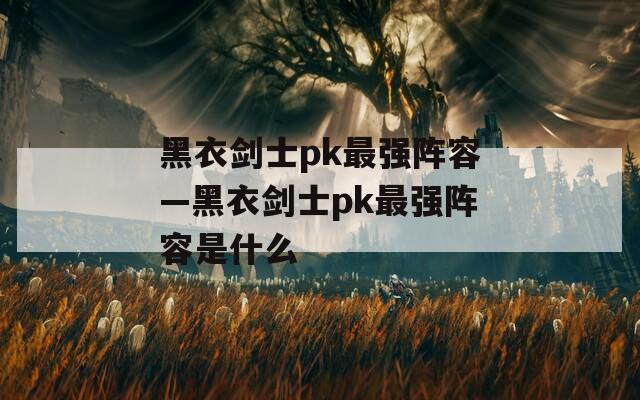 黑衣剑士pk最强阵容—黑衣剑士pk最强阵容是什么