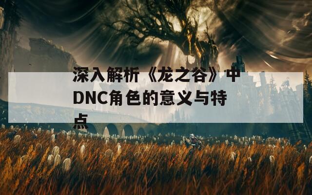 深入解析《龙之谷》中DNC角色的意义与特点