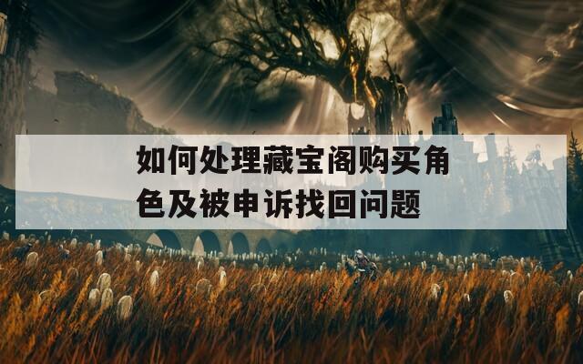 如何处理藏宝阁购买角色及被申诉找回问题