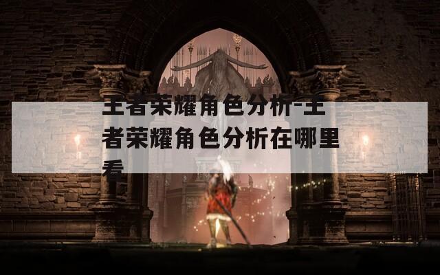 王者荣耀角色分析-王者荣耀角色分析在哪里看