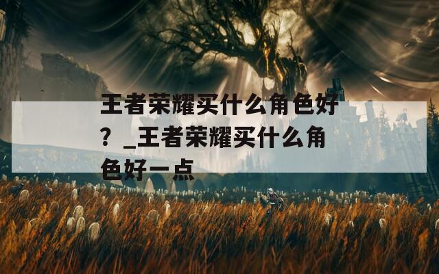 王者荣耀买什么角色好？_王者荣耀买什么角色好一点
